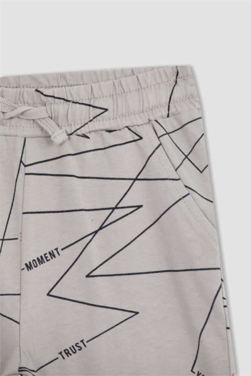 BOYS & TEENS Grey Boy Geometric Print Bermuda Short