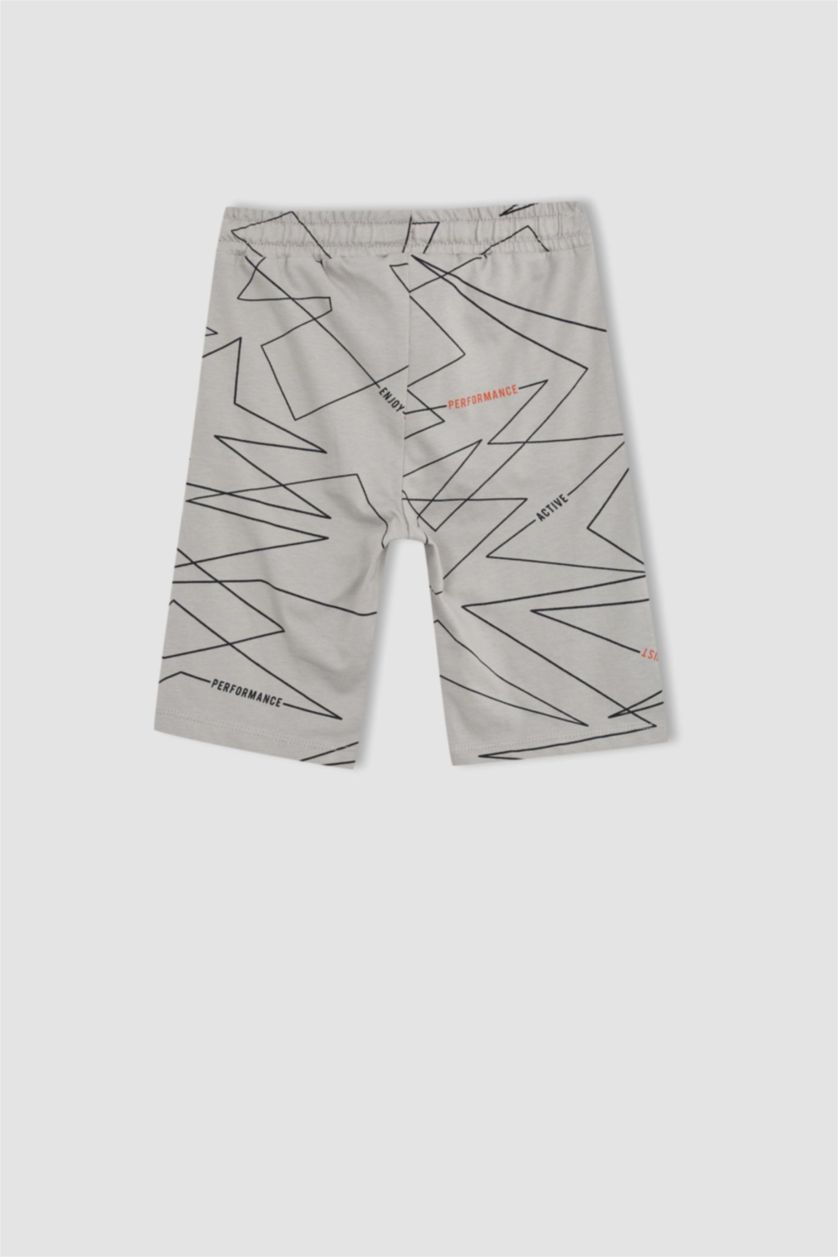 BOYS & TEENS Grey Boy Geometric Print Bermuda Short