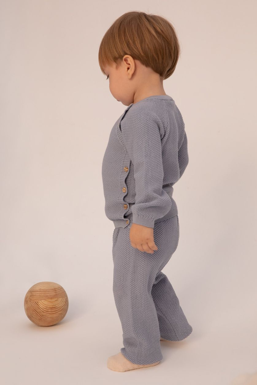 Erkek Bebek Açık Mavi Erkek Bebek Kazak Pantolon Triko Takım