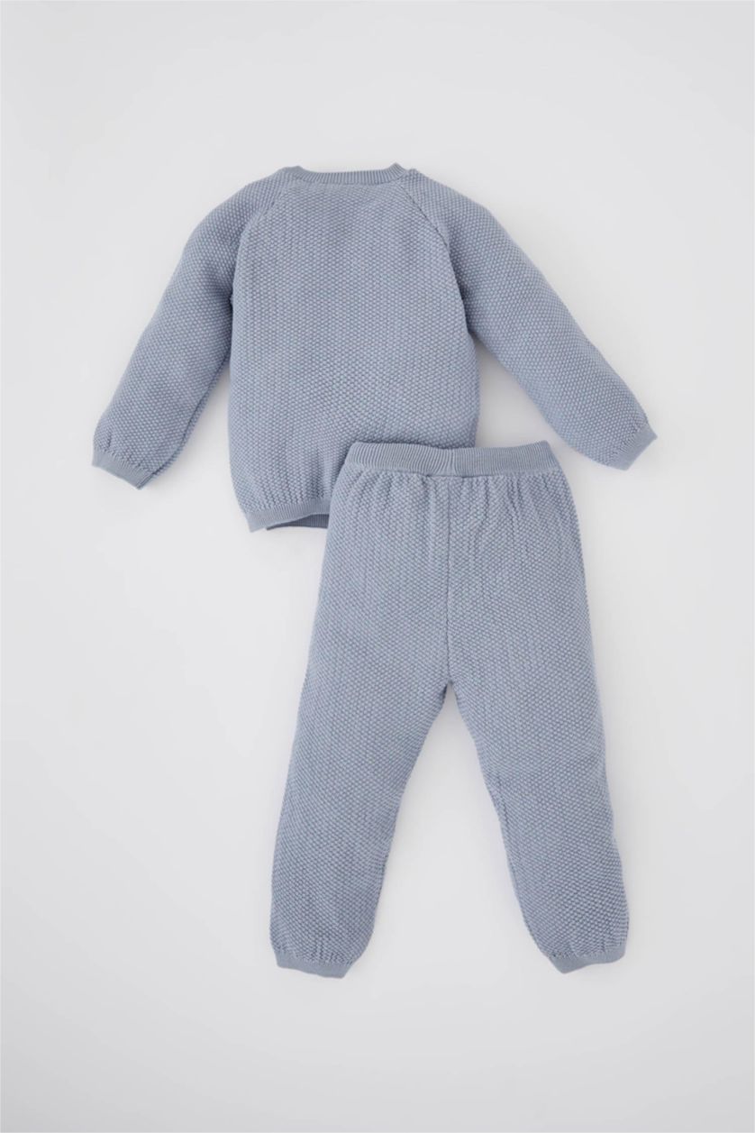 Erkek Bebek Açık Mavi Erkek Bebek Kazak Pantolon Triko Takım