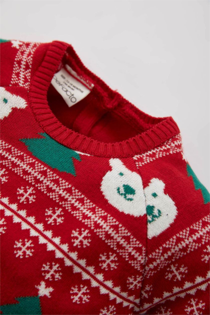 BABY GIRL Red Baby Boy New Year Themed 2 Piece Knitted Jumpsuit Set