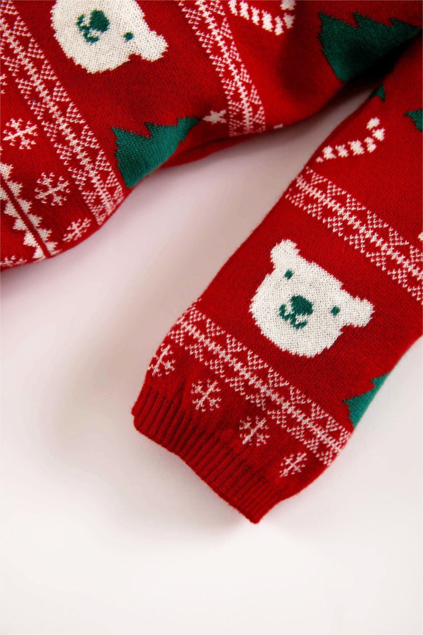 BABY GIRL Red Baby Boy New Year Themed 2 Piece Knitted Jumpsuit Set