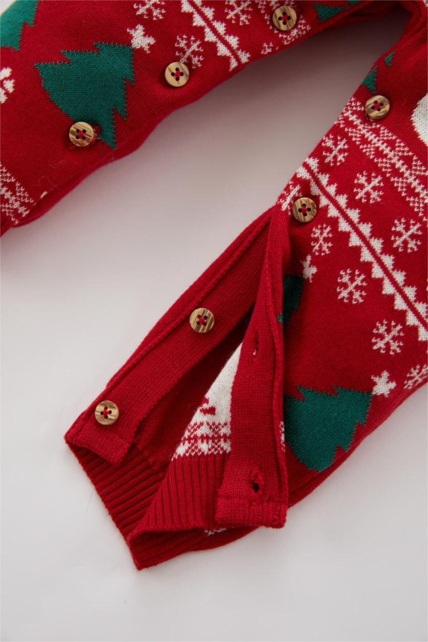 BABY GIRL Red Baby Boy New Year Themed 2 Piece Knitted Jumpsuit Set