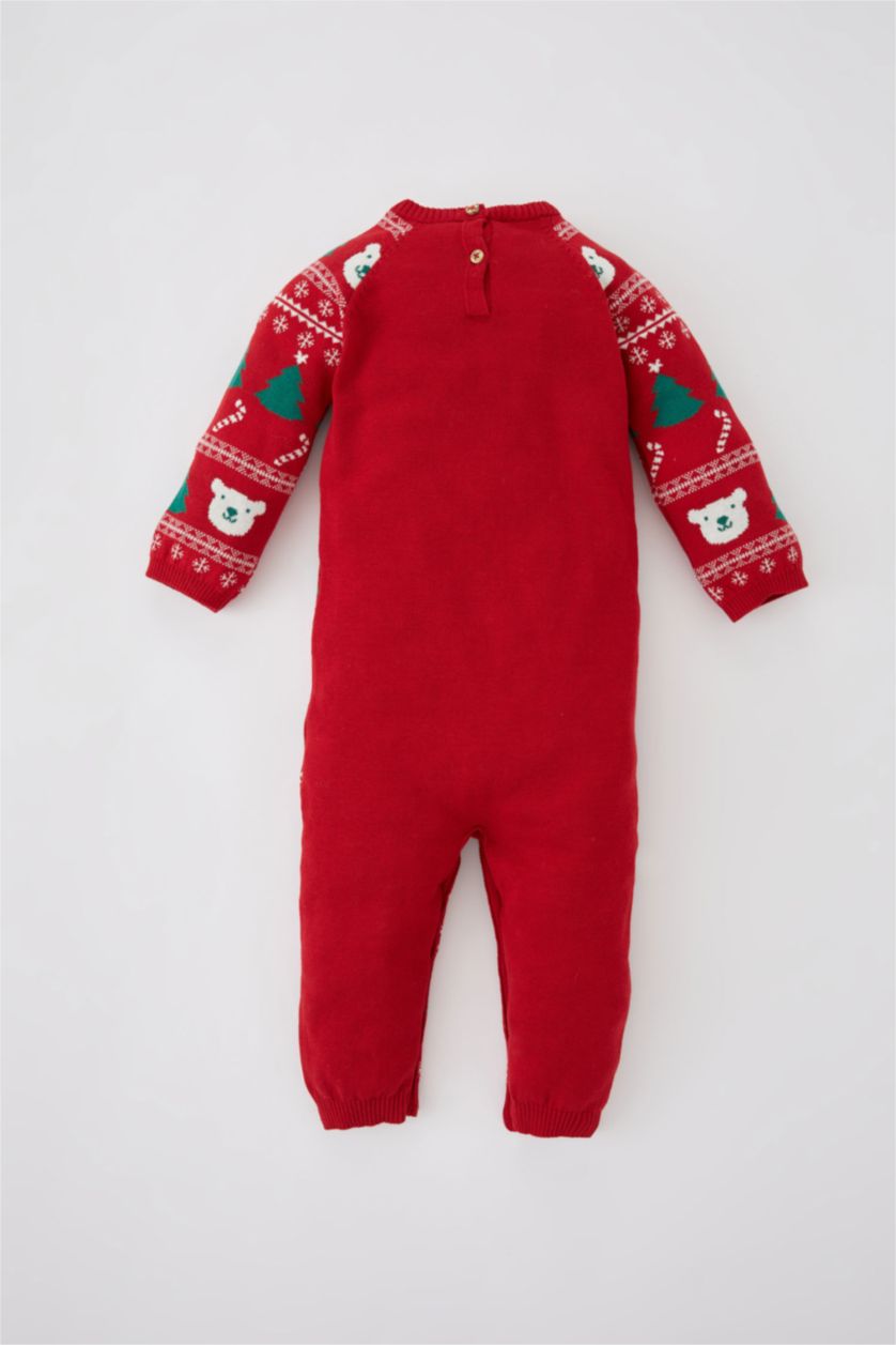 BABY GIRL Red Baby Boy New Year Themed 2 Piece Knitted Jumpsuit Set