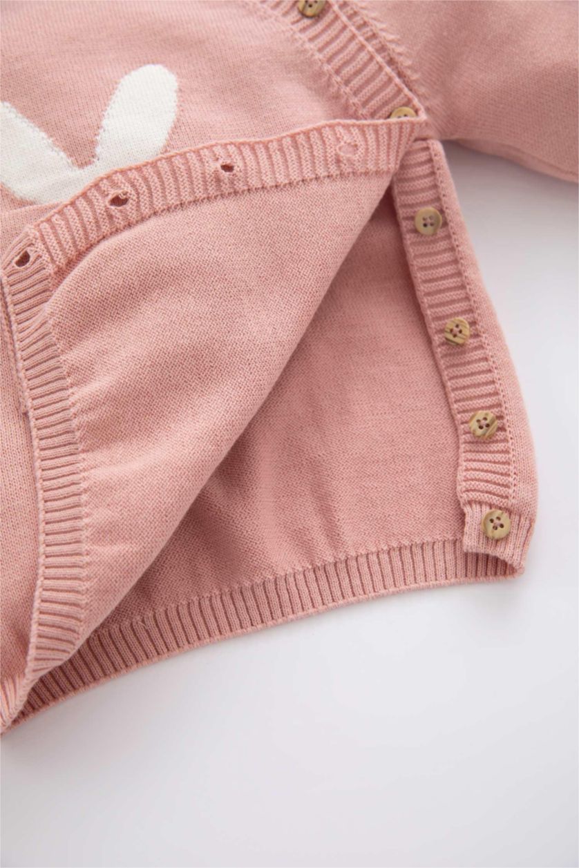 طفلة صغيرة وردي طقم بناتي بيبي قطن بياقة مستديرة من قطعتين