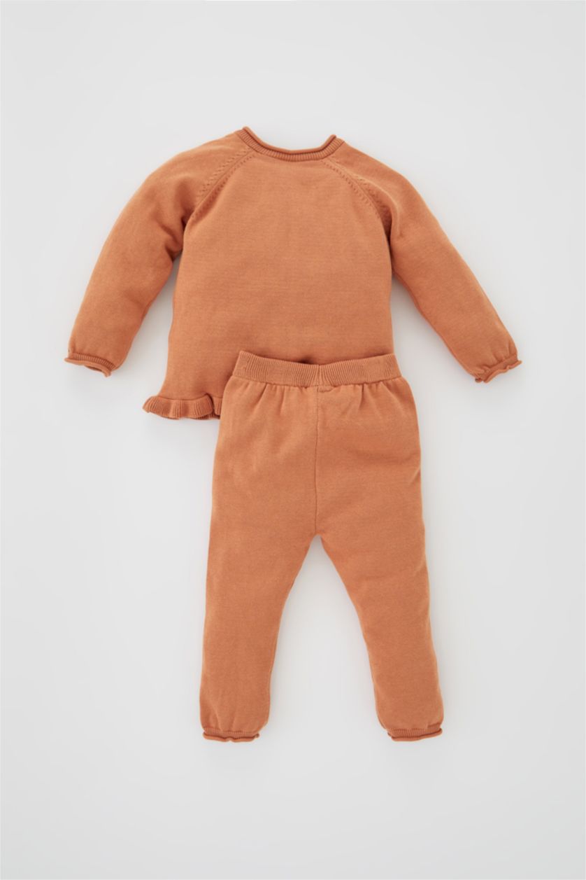 BABY GIRL Light Brown 3 piece Regular Fit Crew Neck Set