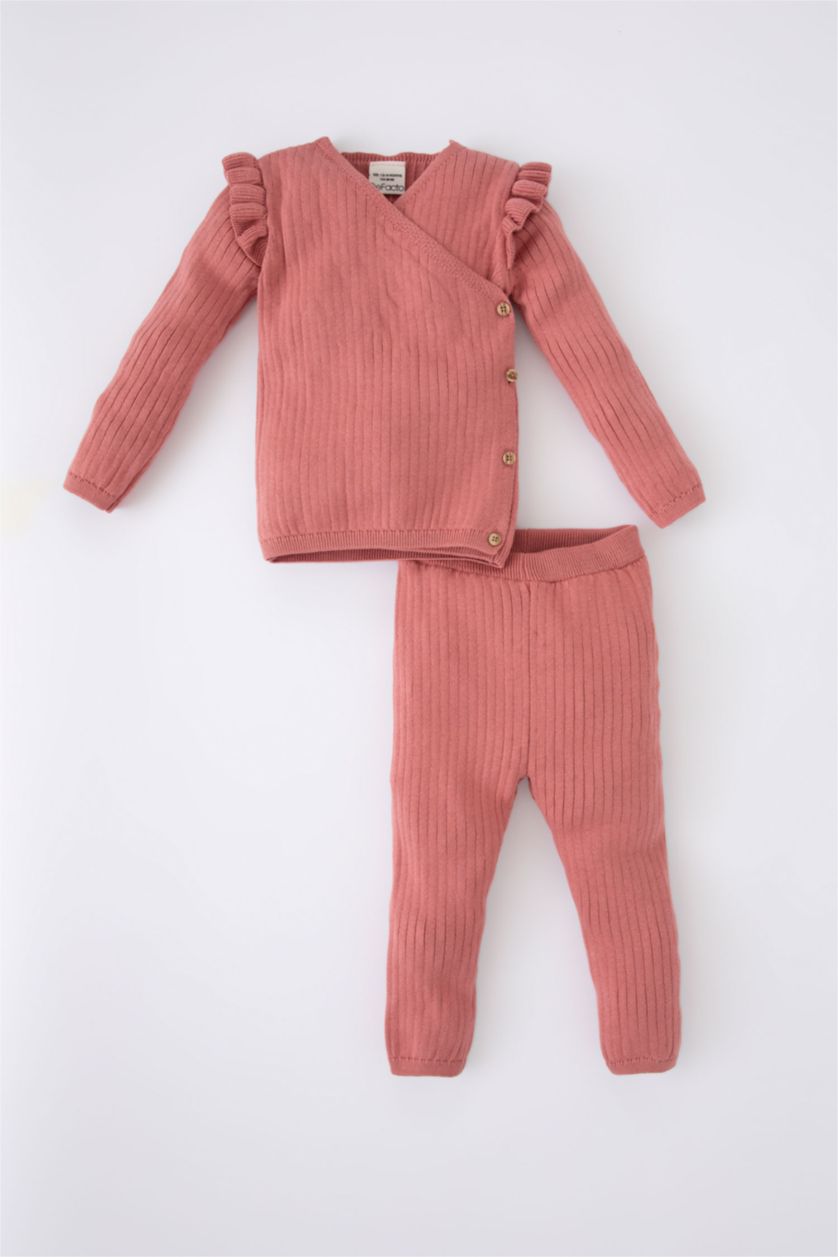 BABY GIRL Rose Baby Girl Basic Long Sleeve 2 Piece Knitwear Set