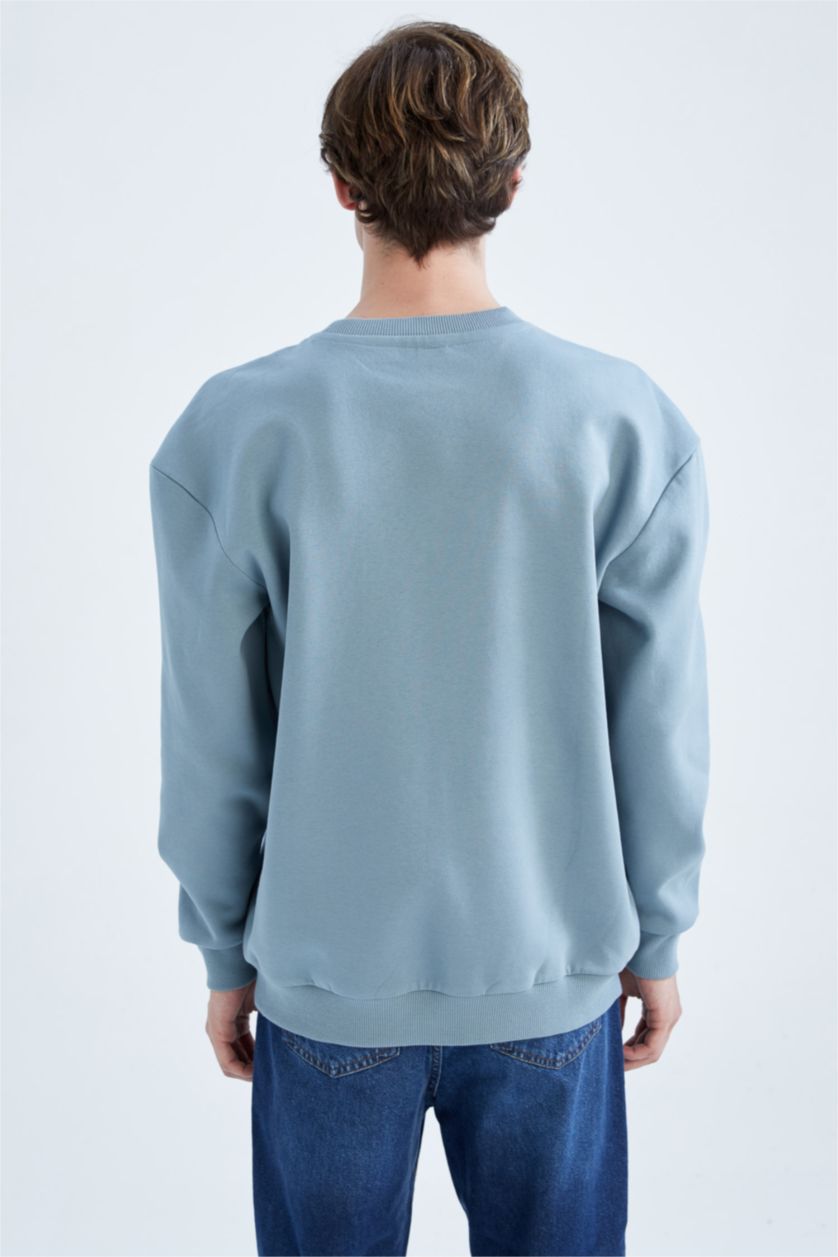 MAN Blue Boxy Fit Long Sleeve Sweatshirt
