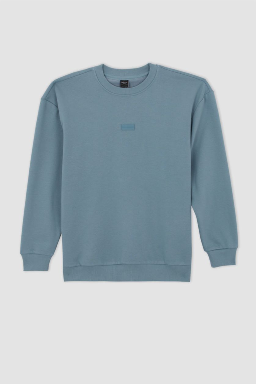 MAN Blue Boxy Fit Long Sleeve Sweatshirt