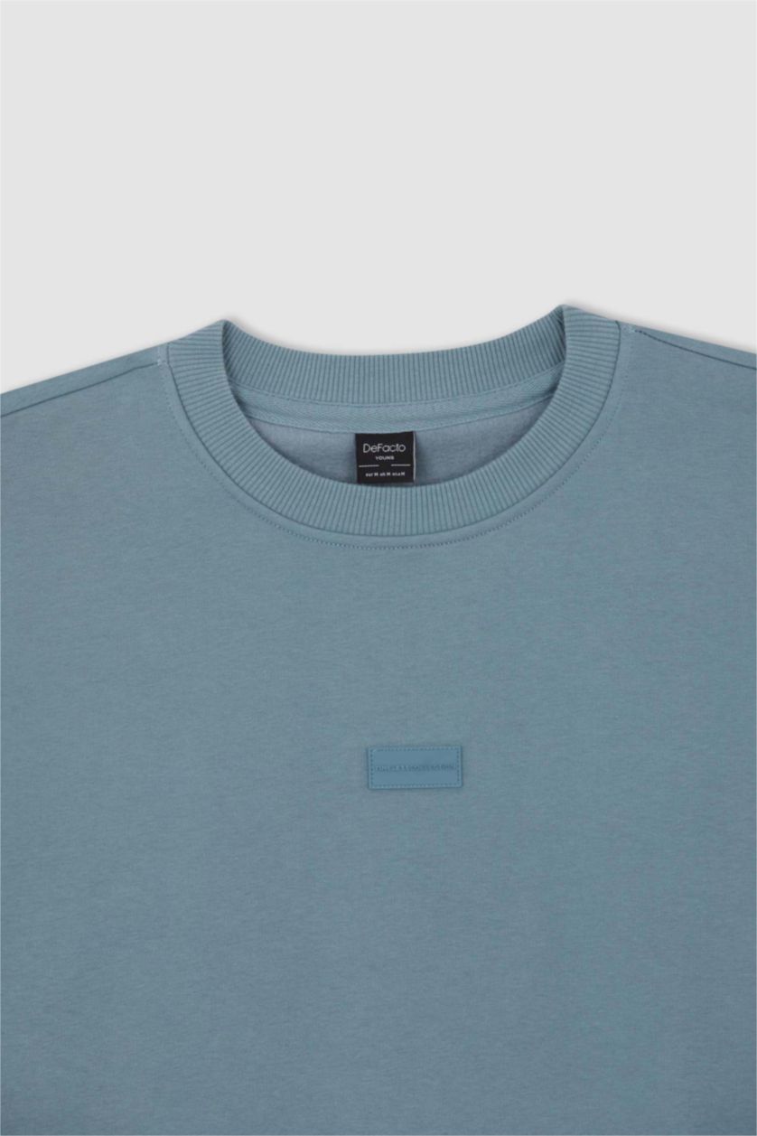 MAN Blue Boxy Fit Long Sleeve Sweatshirt