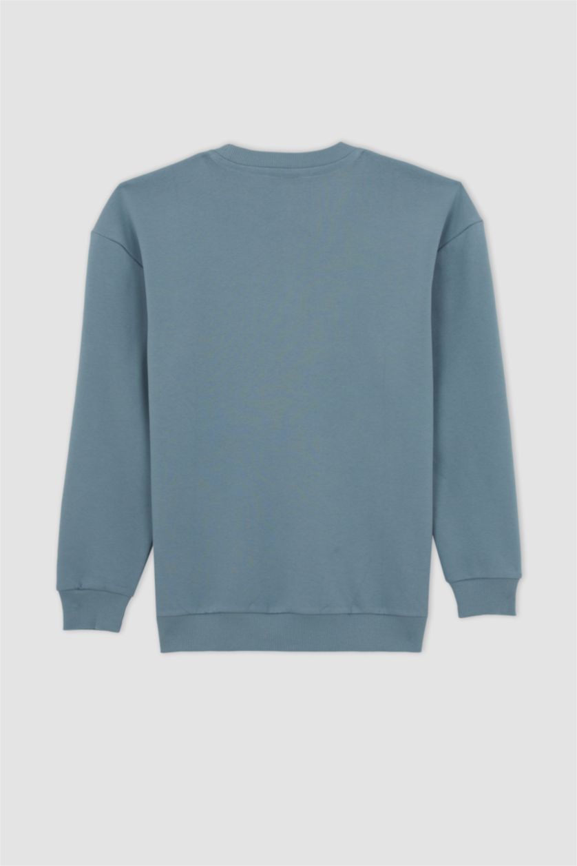 MAN Blue Boxy Fit Long Sleeve Sweatshirt