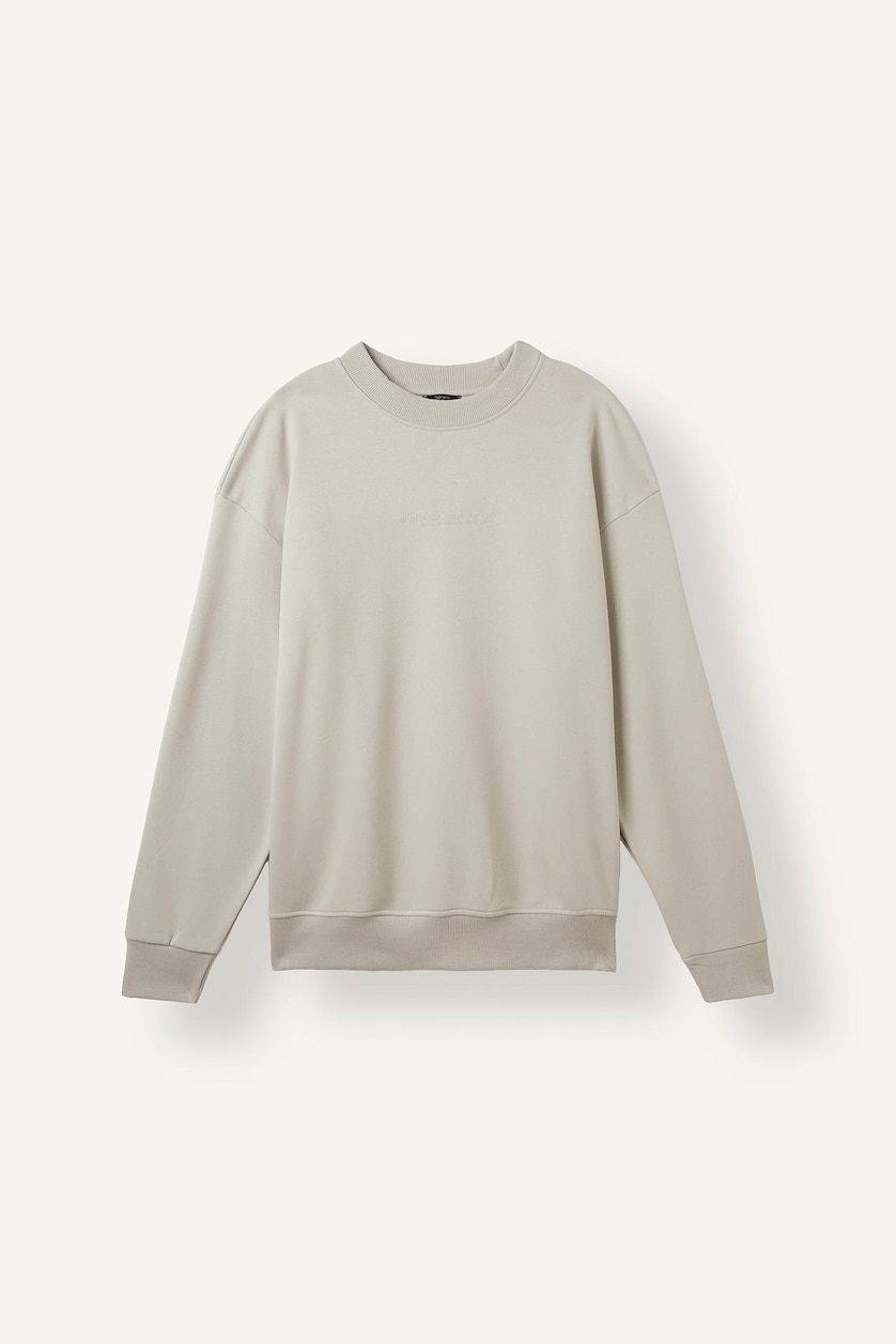 MAN Stone Boxy Fit Cotton Fleece Lined Crew Neck Printed Sweatshirt