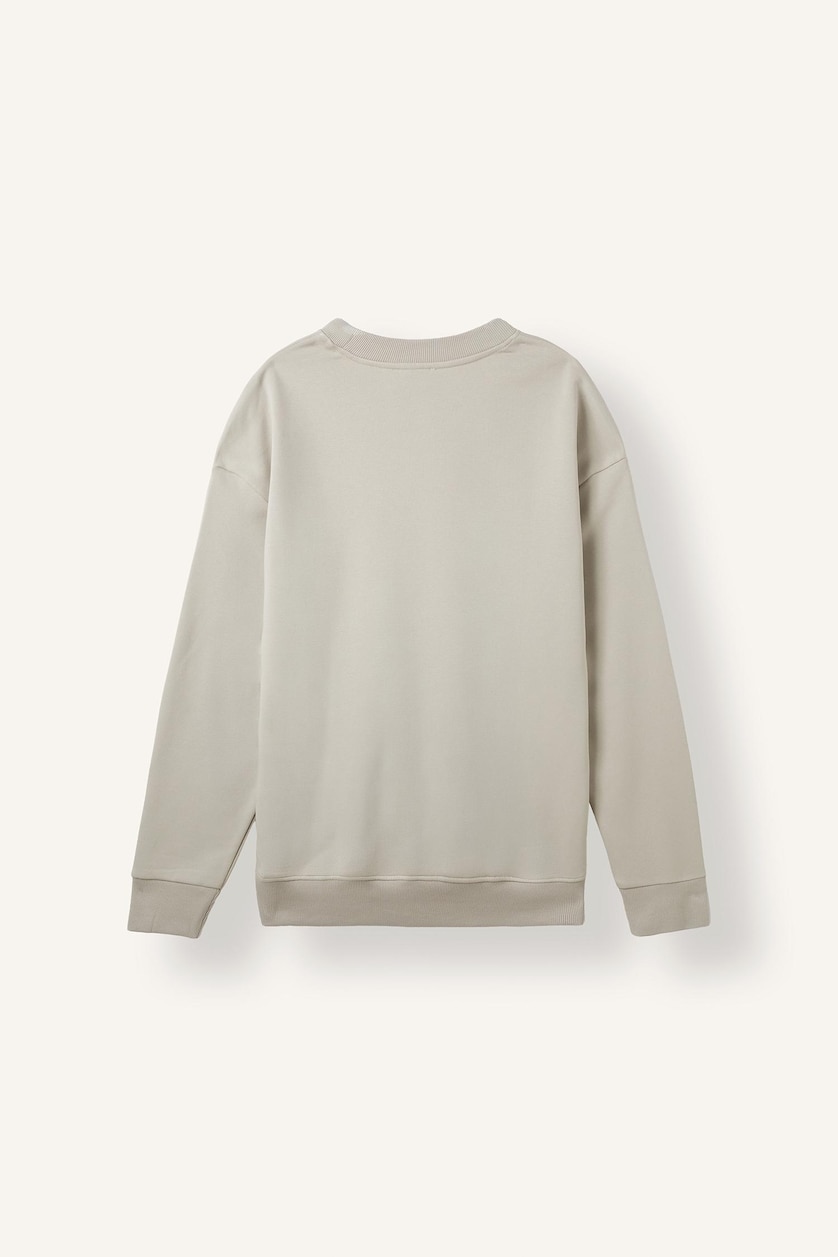 MAN Stone Boxy Fit Cotton Fleece Lined Crew Neck Printed Sweatshirt