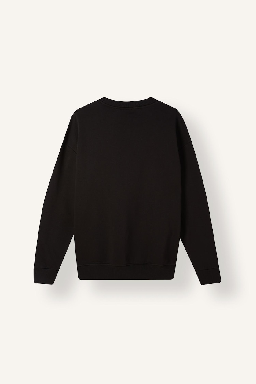 Erkek Siyah Boxy Fıt Baskılı Sweatshirt