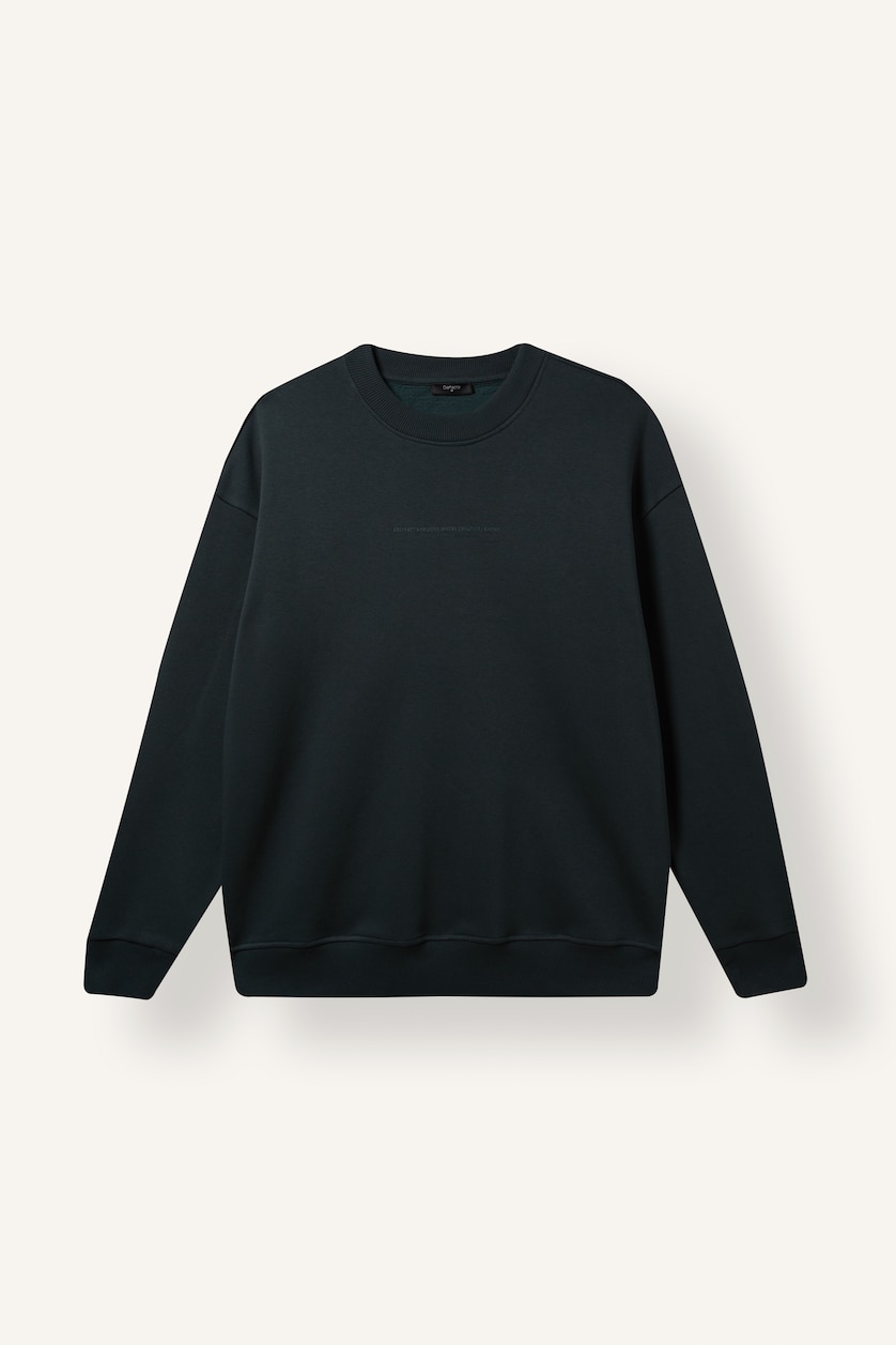 MAN Dark Green Boxy Fit Sweatshirt