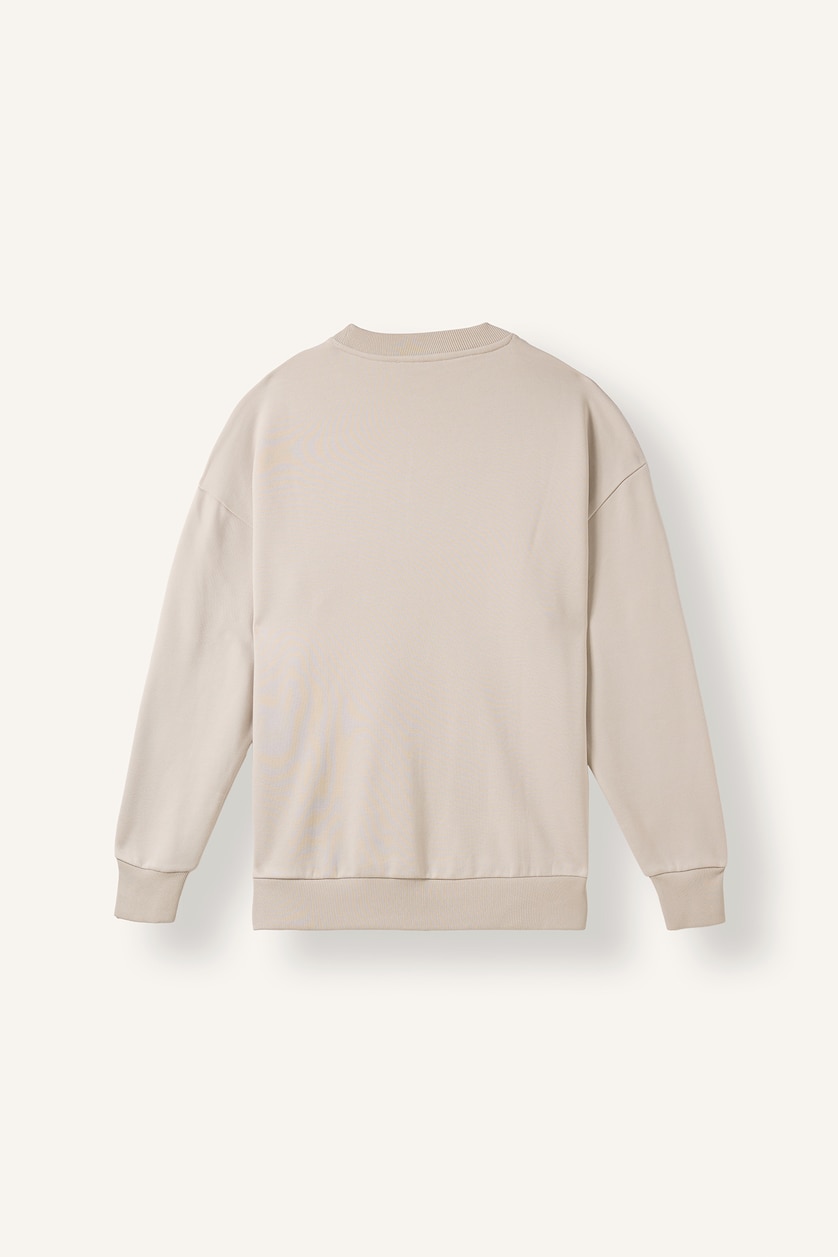Erkek Gri Boxy Fit Pamuklu Baskılı Sweatshirt