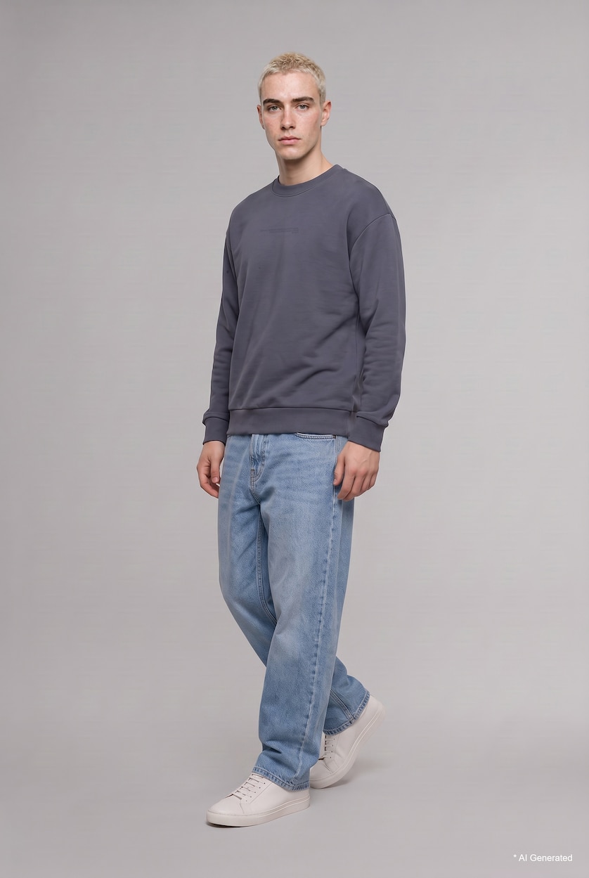 Ерлер Сұр Boxy Fit свитшот