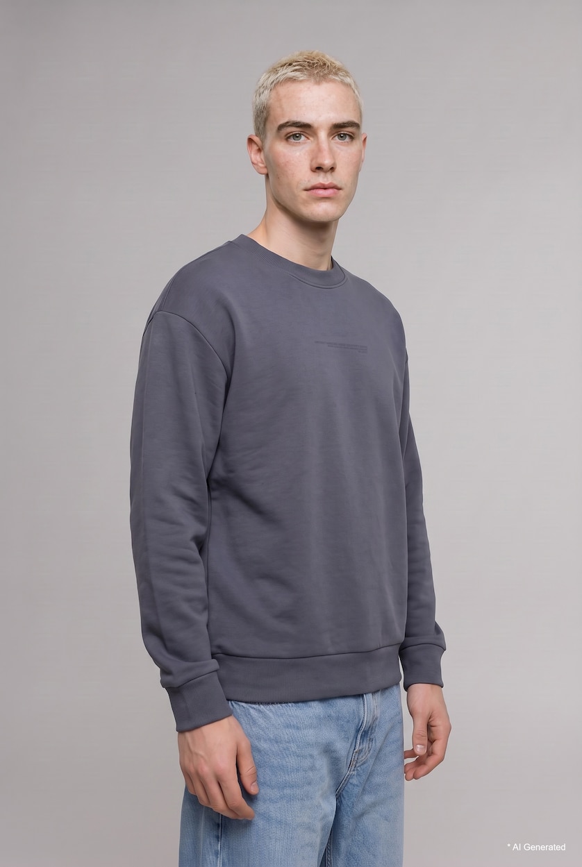 Ерлер Сұр Boxy Fit свитшот