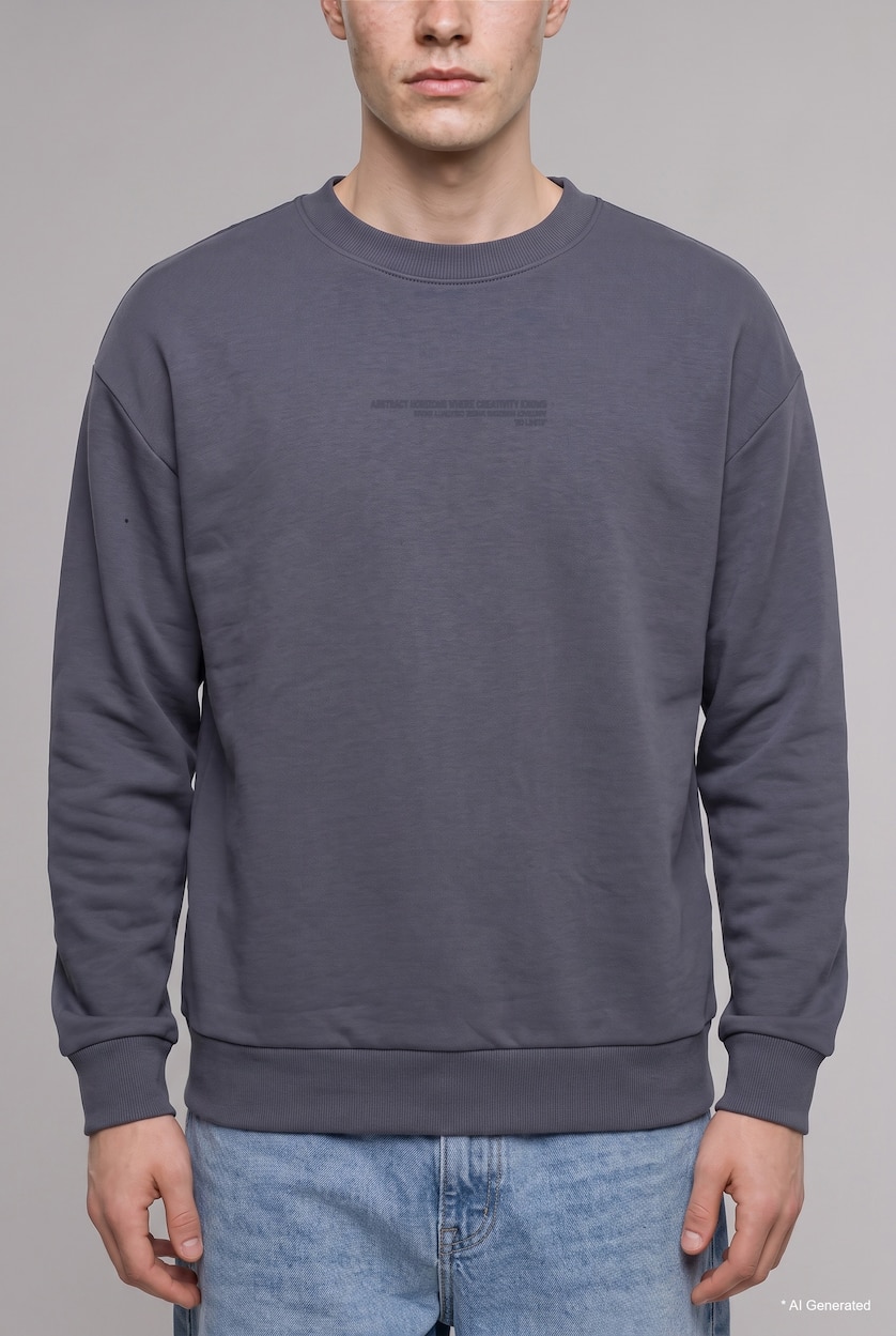Ерлер Сұр Boxy Fit свитшот