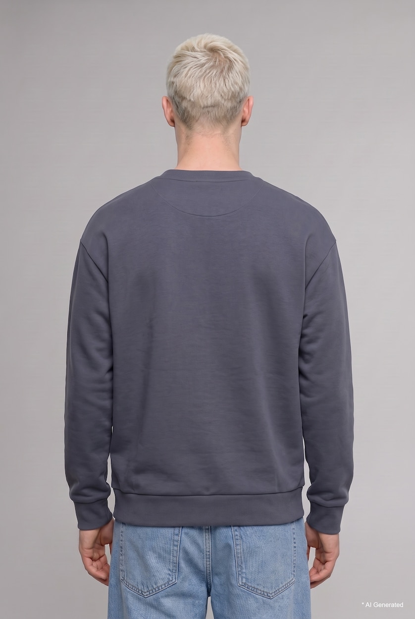 Ерлер Сұр Boxy Fit свитшот