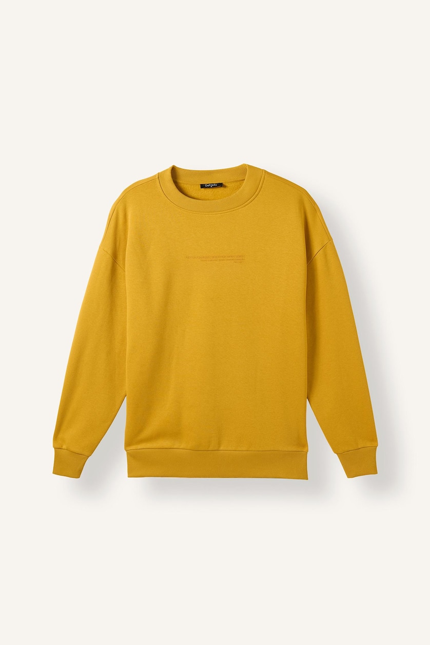 Мужчины Темно-желтый Свитшот Boxy Fit
