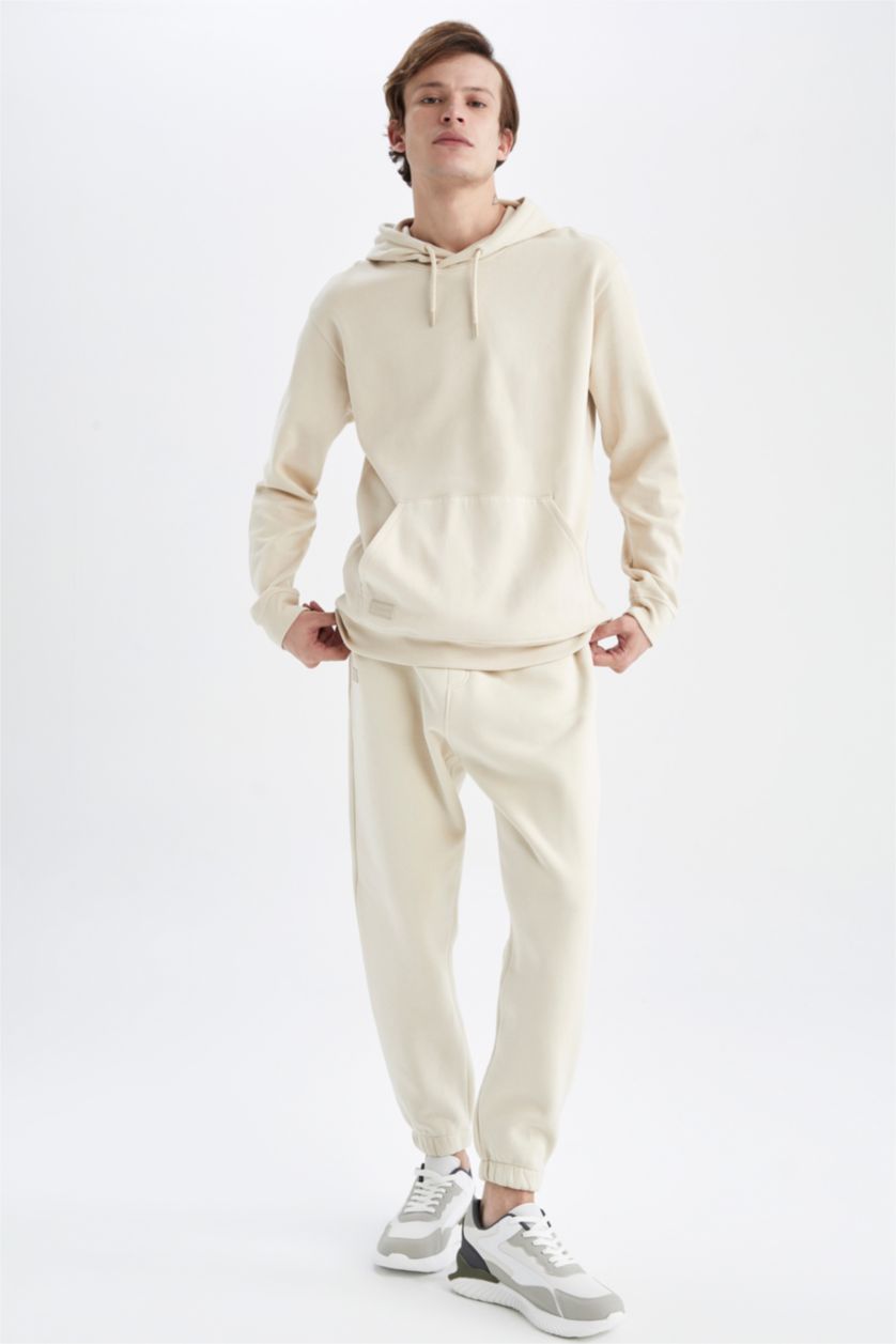 HOMME Beige Sweat À Capuche Coupe Classique