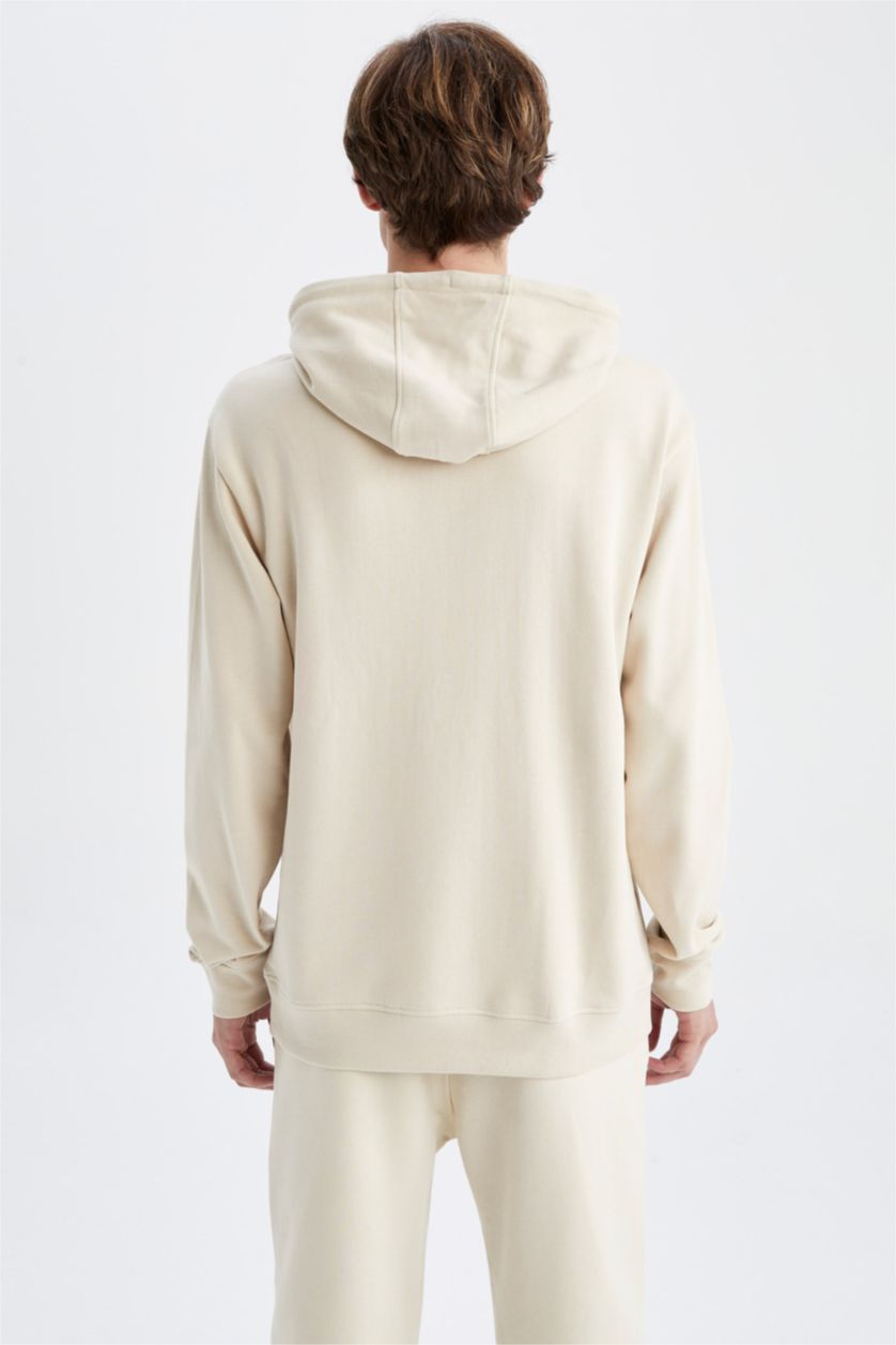 HOMME Beige Sweat À Capuche Coupe Classique
