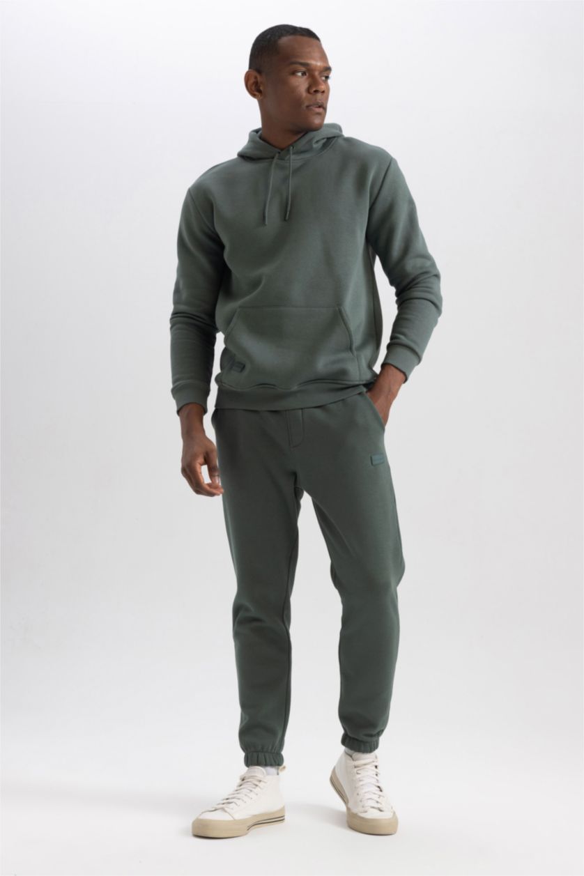 HOMME Vert Sweat À Capuche Regular Fit İmprimé