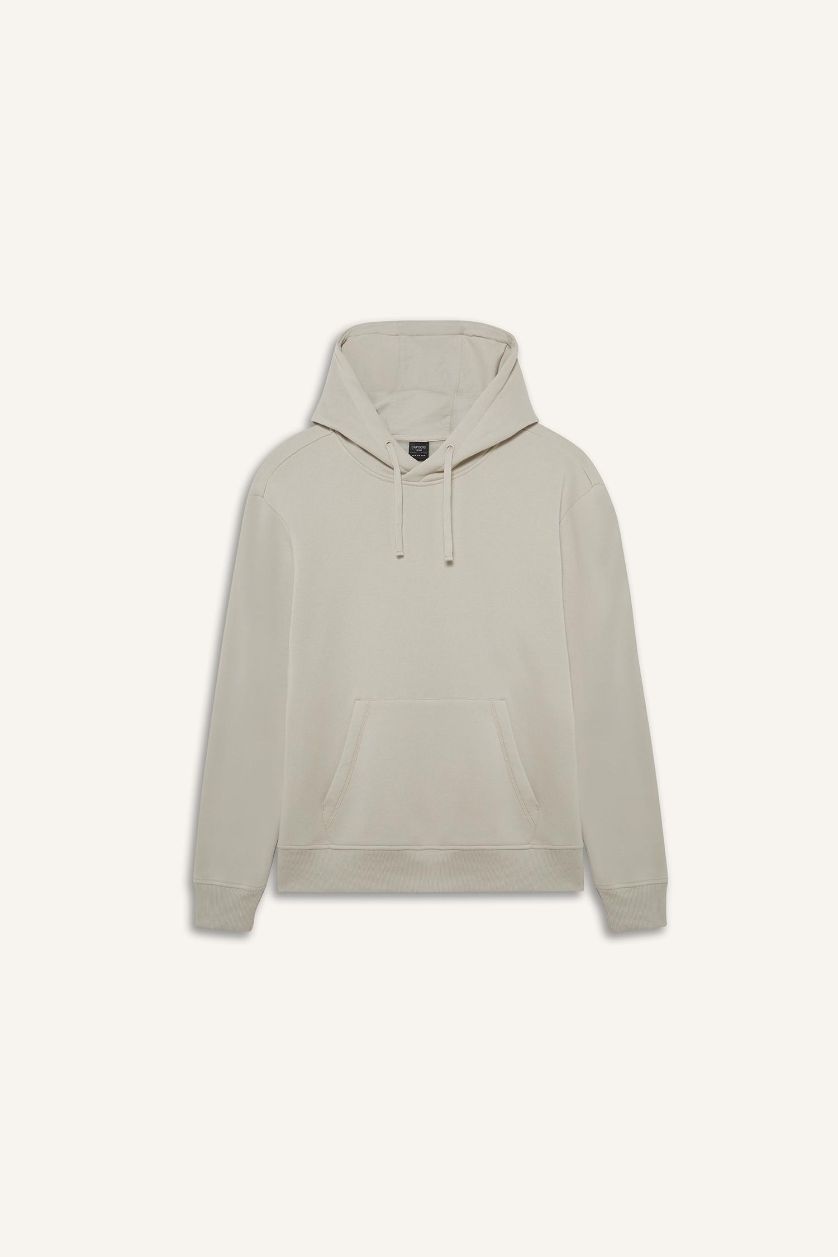 رجالي اللون الحجري سويت شيرت بيزك سادة قصة عادية بكابيشون بجيب وبطانة ناعمة