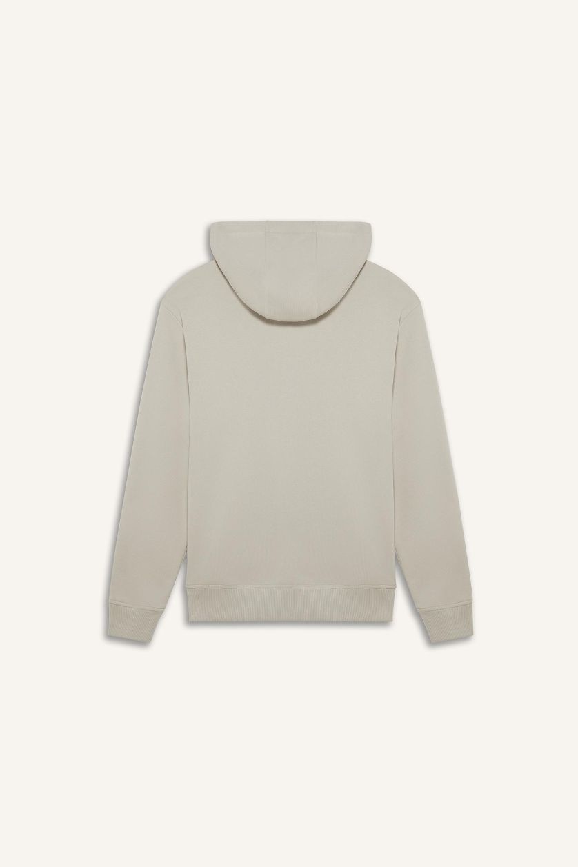 رجالي اللون الحجري سويت شيرت بيزك سادة قصة عادية بكابيشون بجيب وبطانة ناعمة