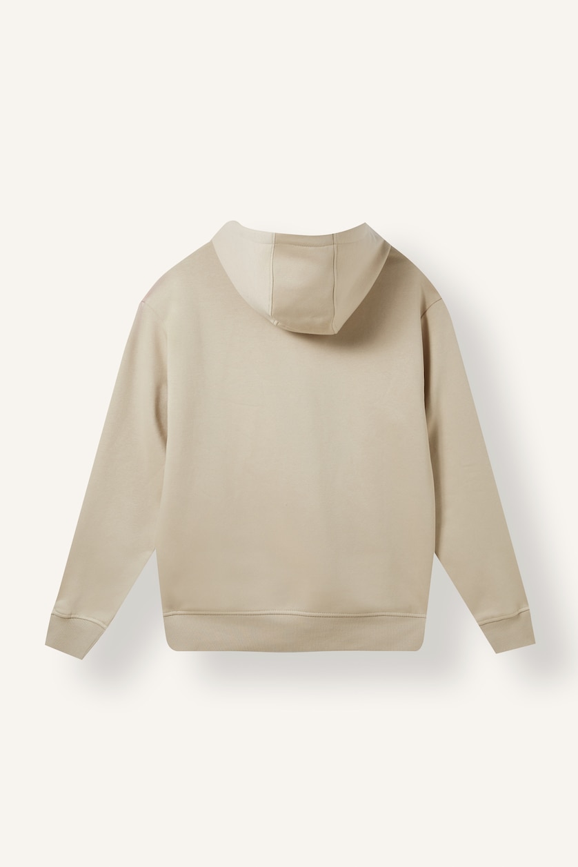 Erkek Bej Regular Fit Kapüşonlu Basic Sweatshirt
