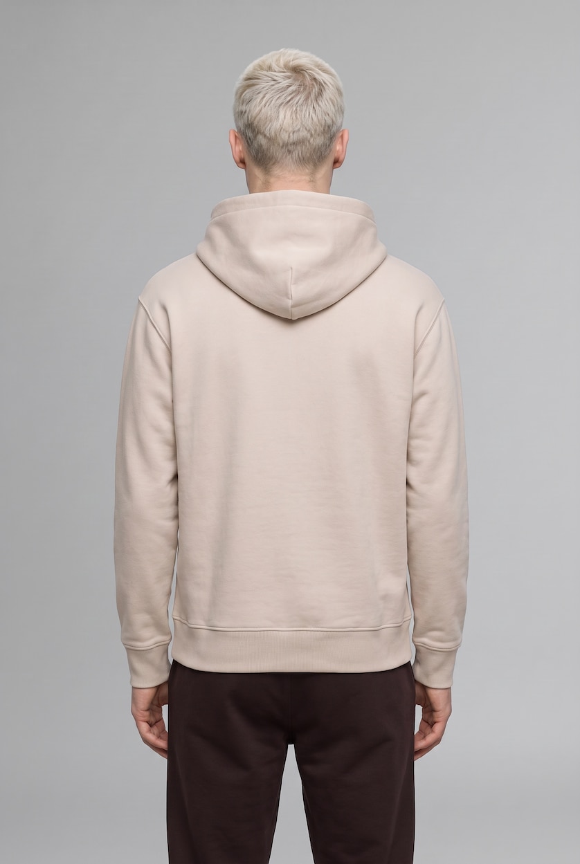 HOMME Beige Sweat à capuche basique avec poche kangourou Coupe régulière