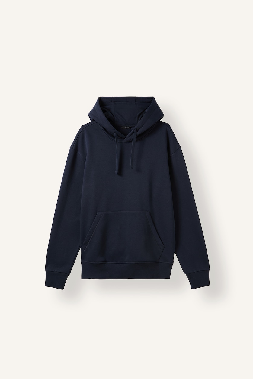 Erkek Lacivert Regular Fit Kapüşonlu Basic Sweatshirt