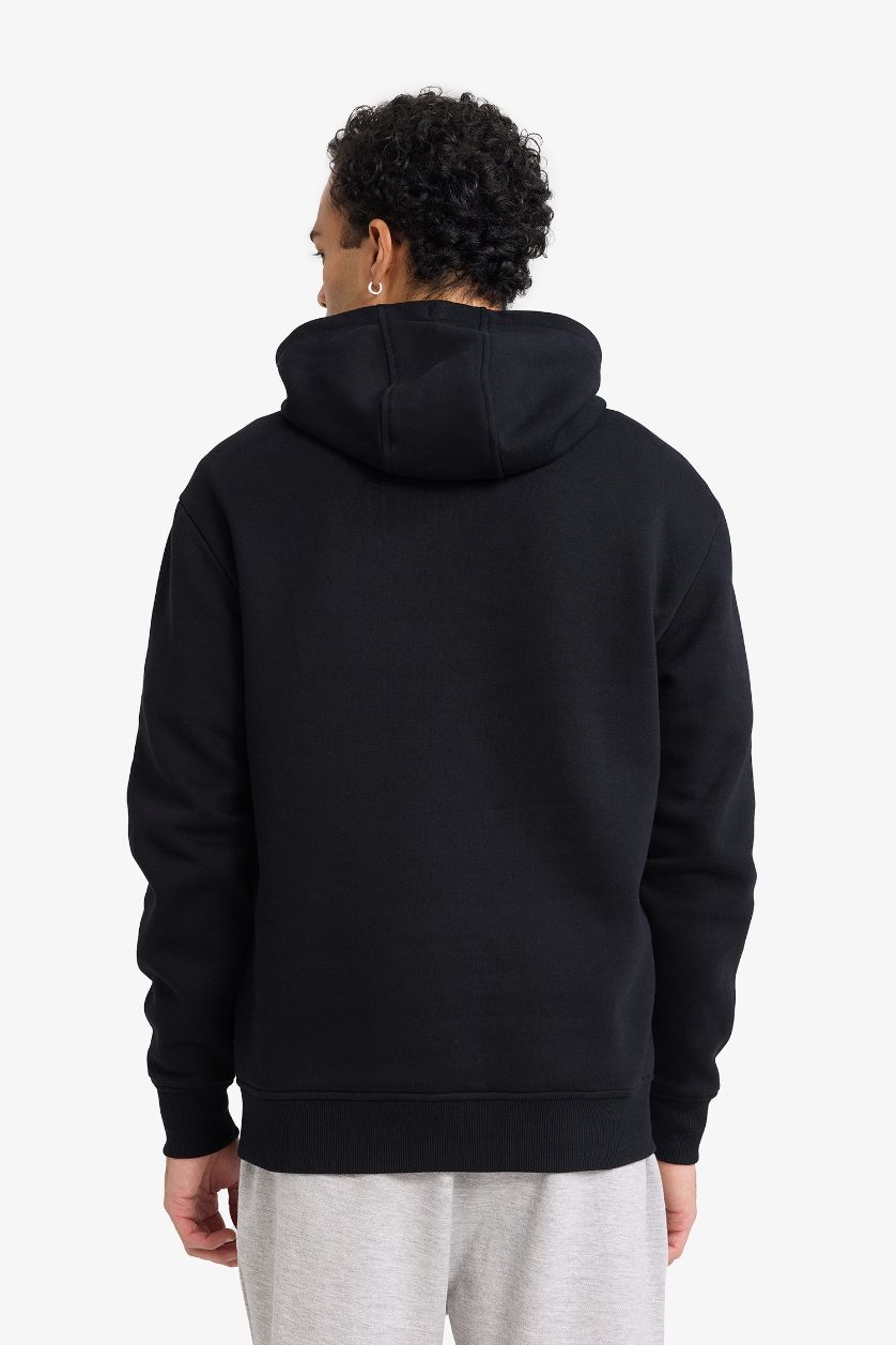 Чоловічий Чорний Світшот стандартного крою з капюшоном для чоловіків