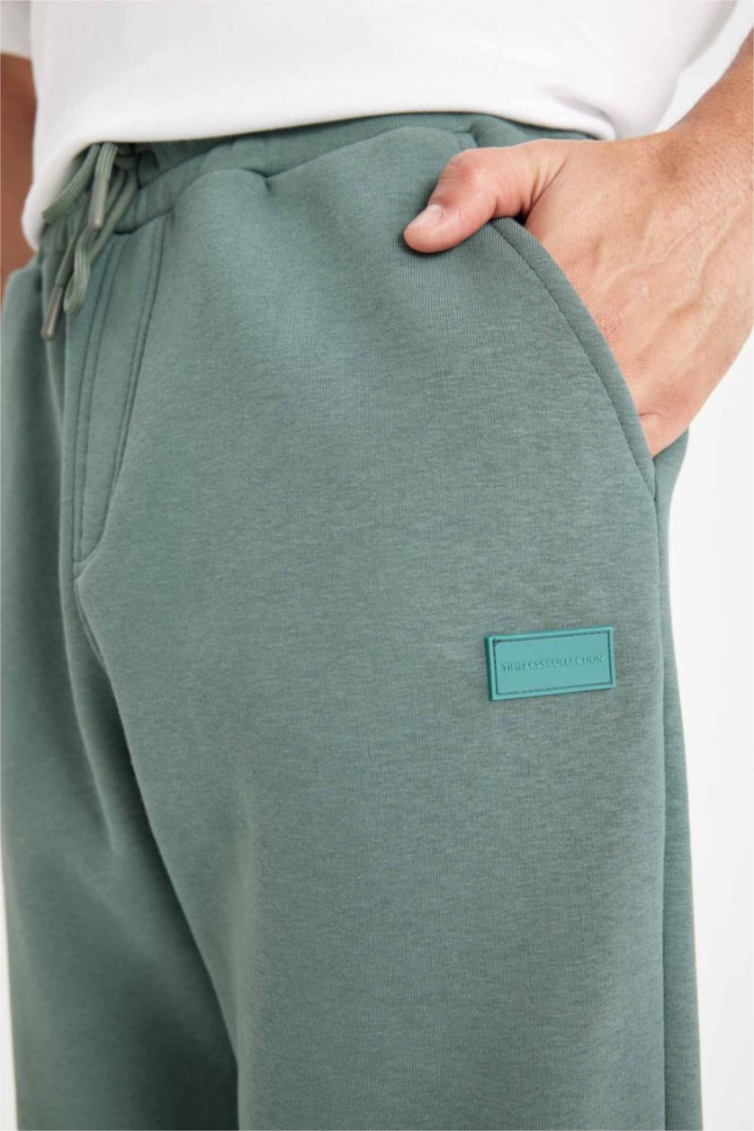 Erkek Yeşil Regular Fit Jogger Eşofman Altı Cepli Beli Paçası Lastikli