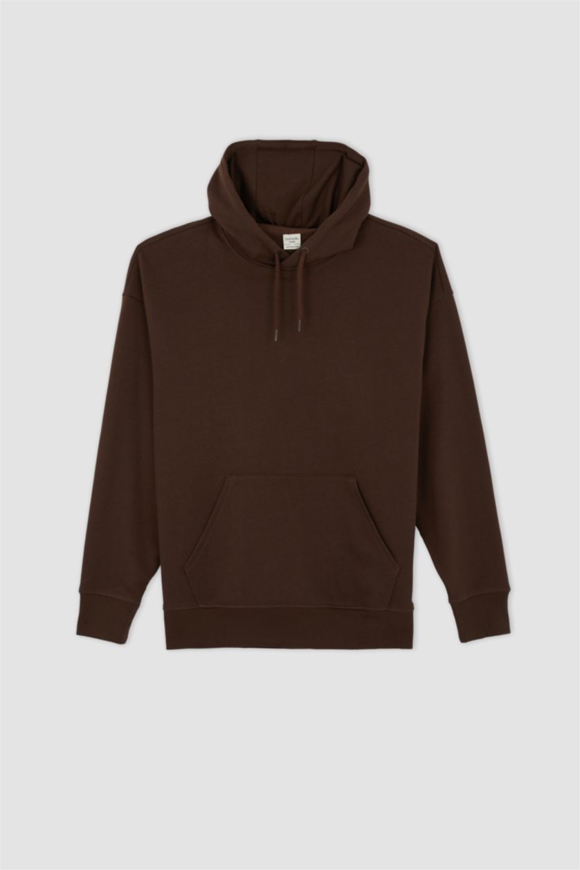 Erkek Kahve Oversıze Sweatshirt