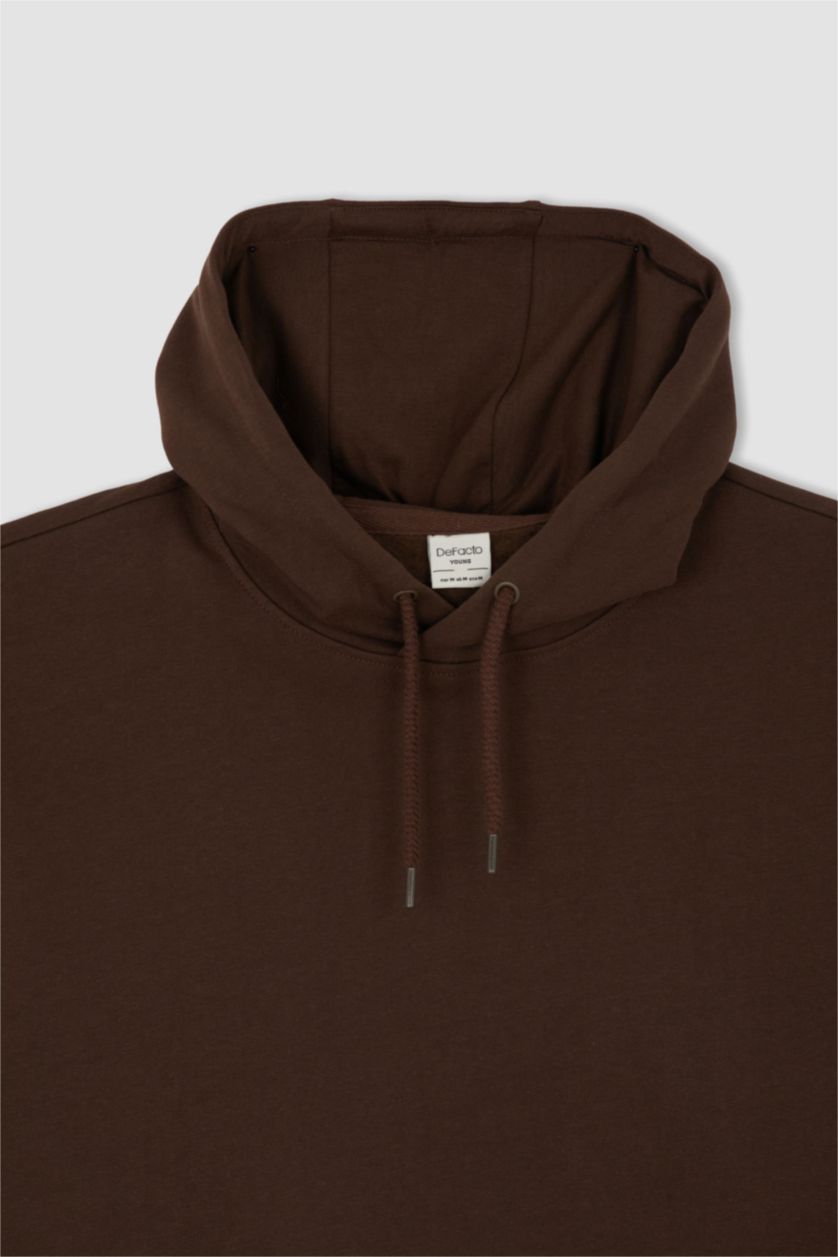 Erkek Kahve Oversıze Sweatshirt