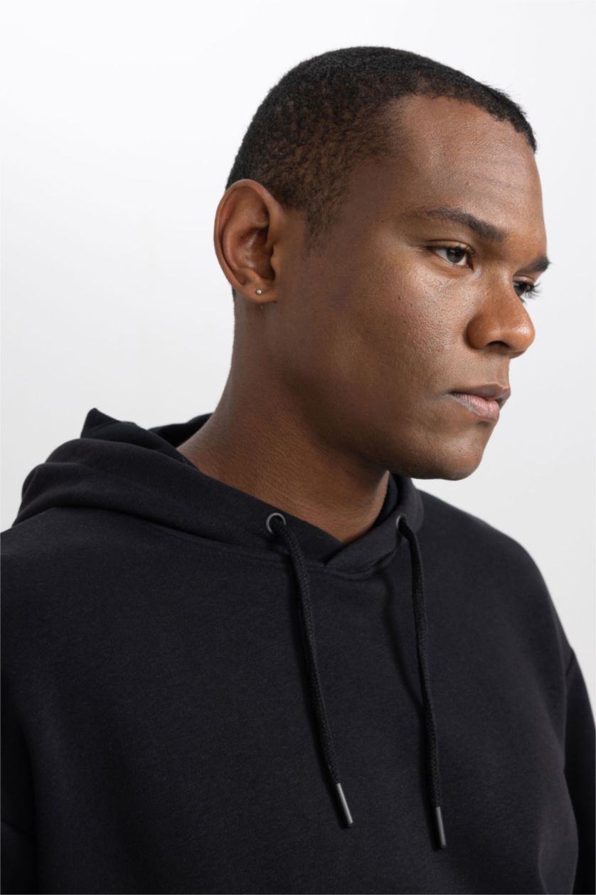 HOMME Noir Sweat À Capuche Coupe Oversize