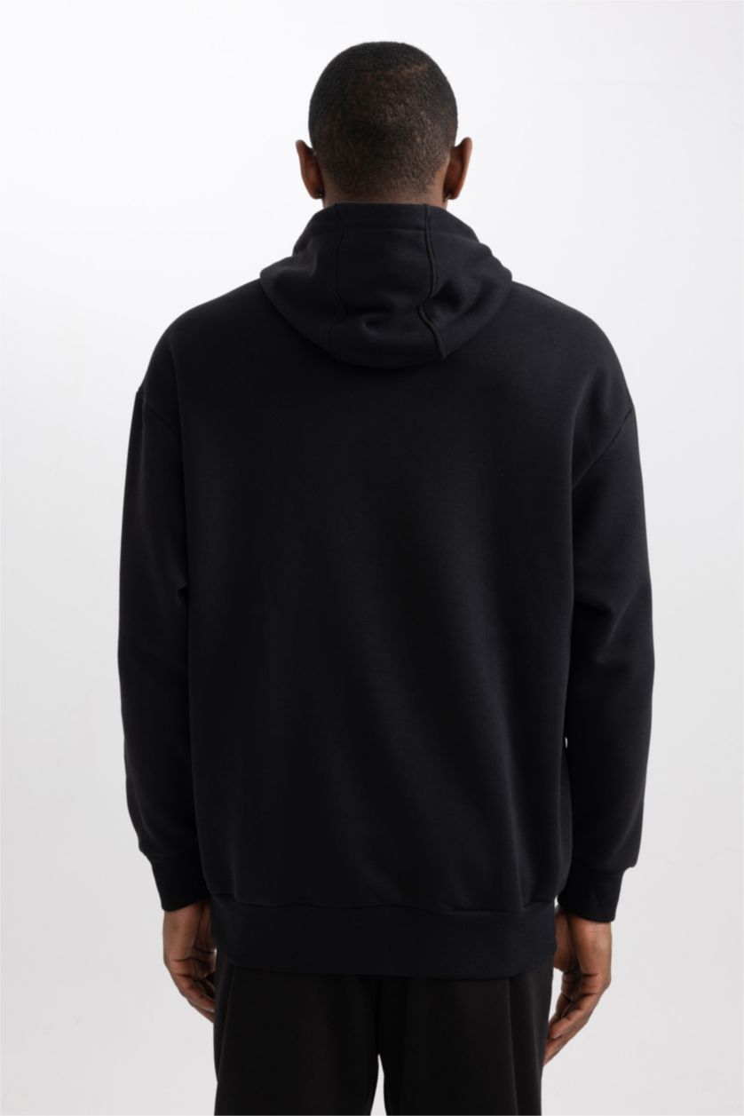 HOMME Noir Sweat À Capuche Coupe Oversize