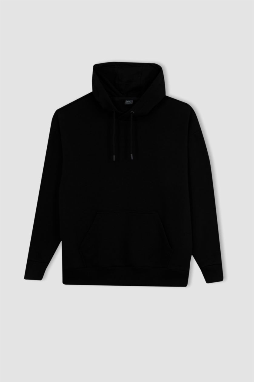 HOMME Noir Sweat À Capuche Coupe Oversize