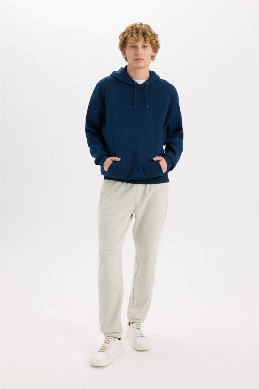 Erkek İndigo Oversıze Sweatshirt