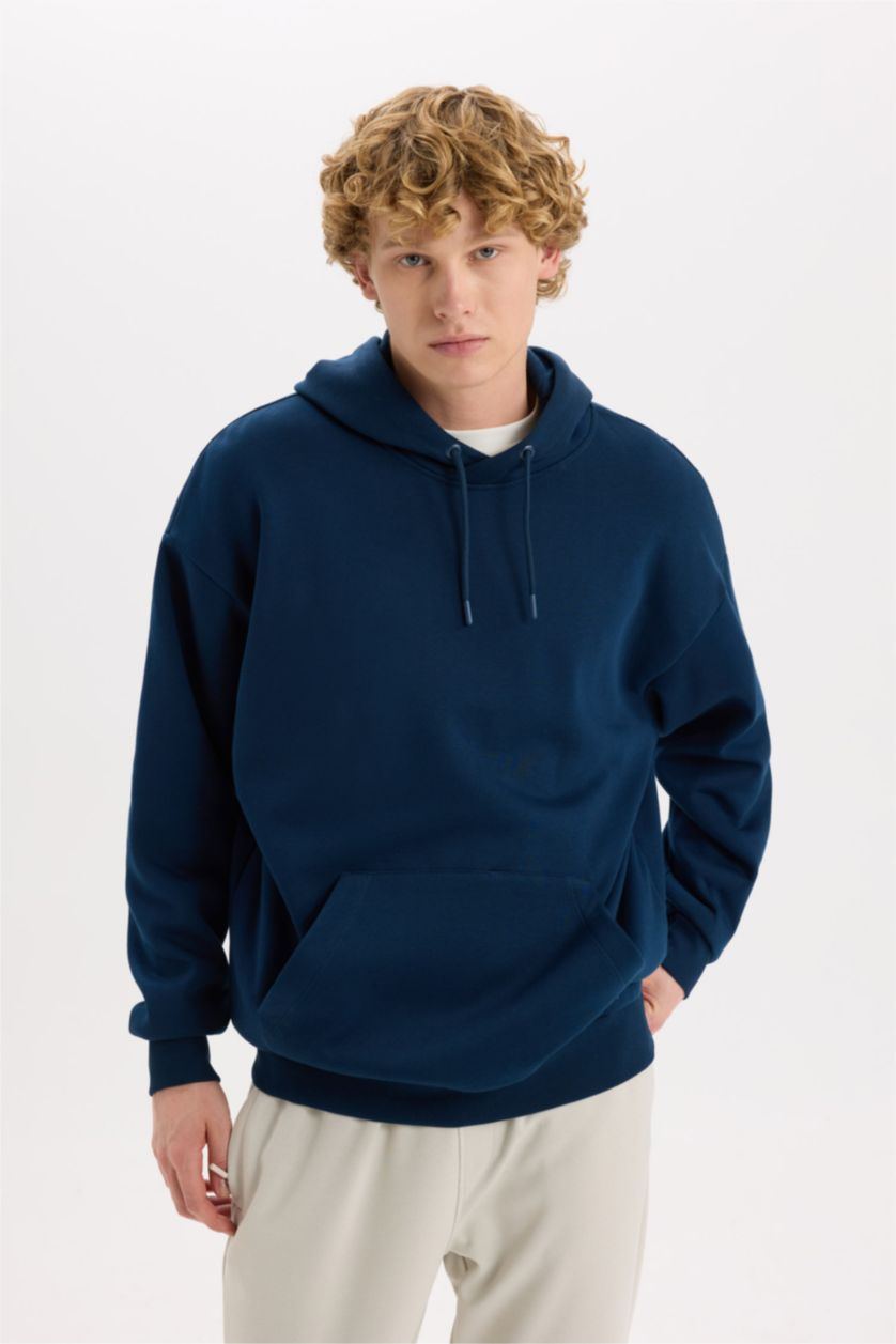 Erkek İndigo Oversıze Sweatshirt