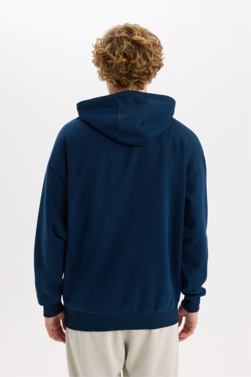 Erkek İndigo Oversıze Sweatshirt
