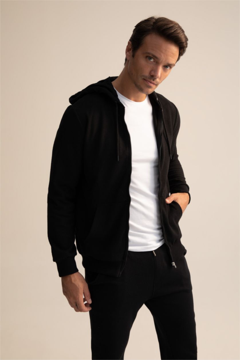 MAN Black Regular Fit Cardigan