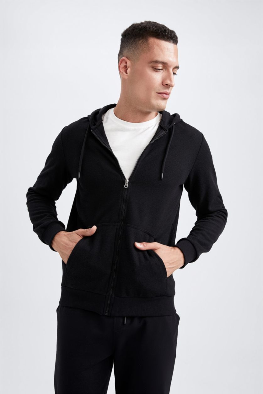 MAN Black Regular Fit Cardigan