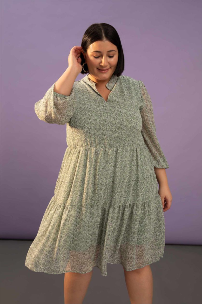 Kadın Açık Yeşil Şifon Mini Elbise