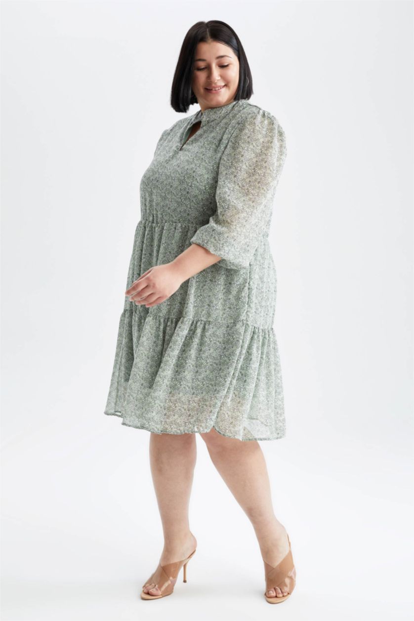 Kadın Açık Yeşil Şifon Mini Elbise