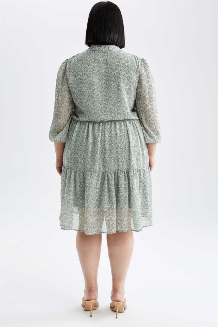 Kadın Açık Yeşil Şifon Mini Elbise