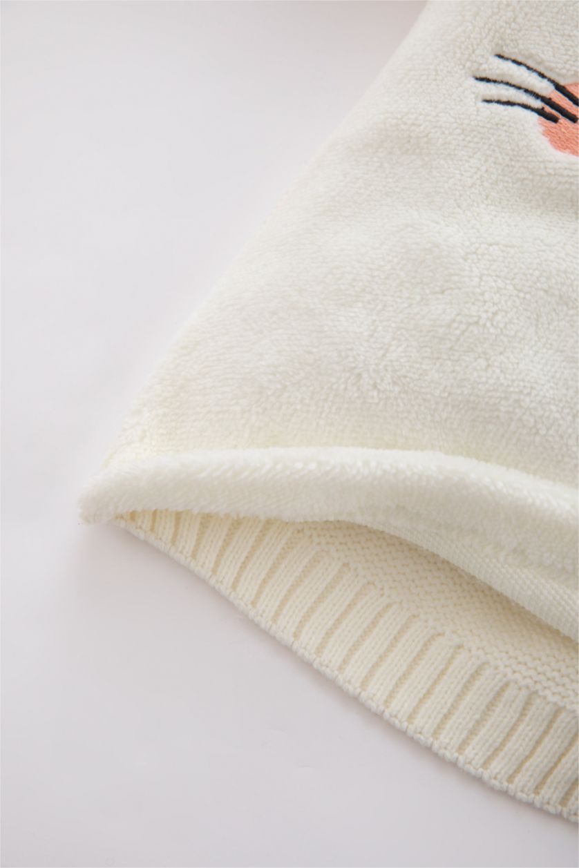 BABY GIRL Beige Baby Girl Patterned Crew Neck Pullover