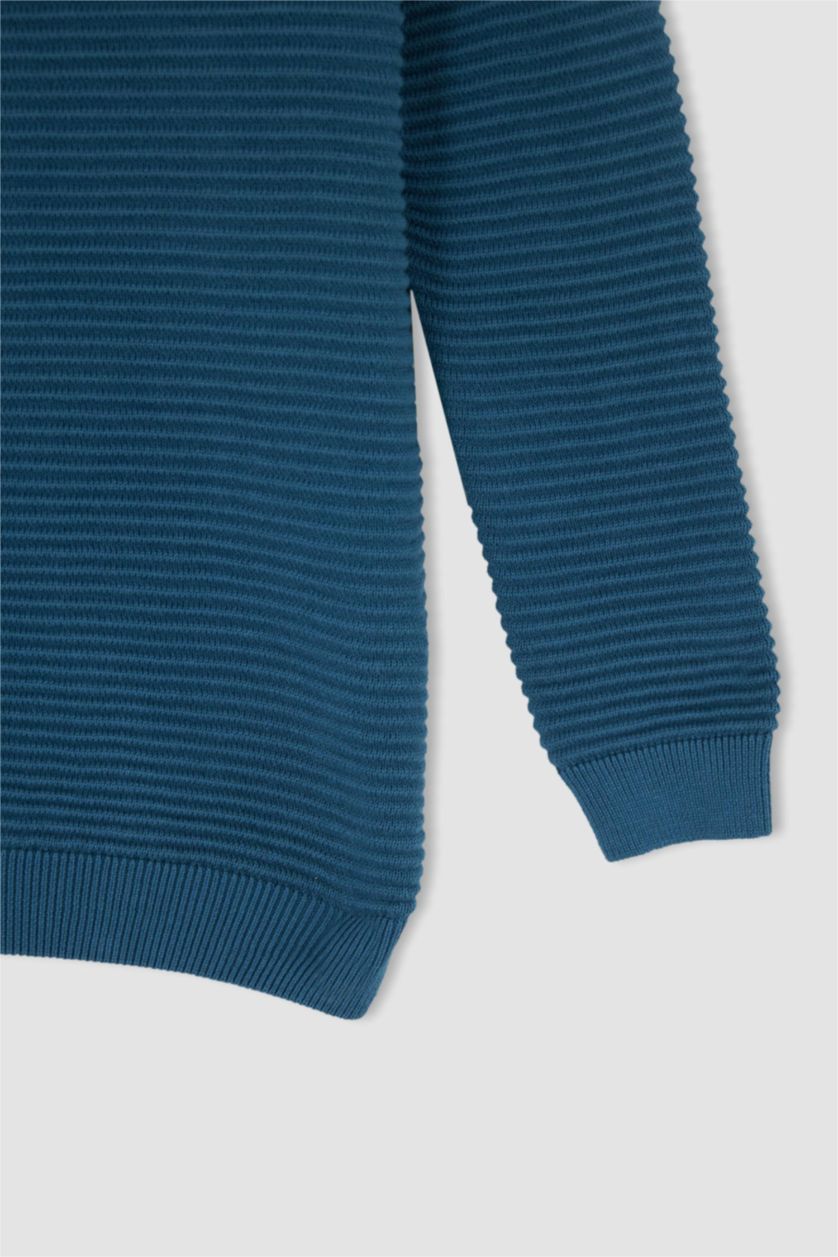 Мальчики и подростки Индиго Свитер с круглым вырезом для мальчиков, Школьная коллекция